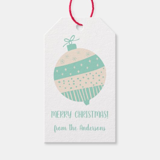 kerstfeestdag voor Ornament Kraft Paper Cadeaulabel (Voorkant)