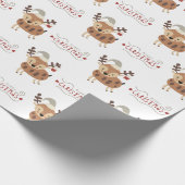Kerstfeestdag voor rendieren van de kerstman cadeaupapier (Hoek)