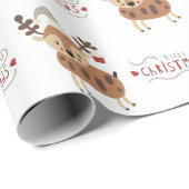 Kerstfeestdag voor rendieren van de kerstman cadeaupapier (Rol Hoek)