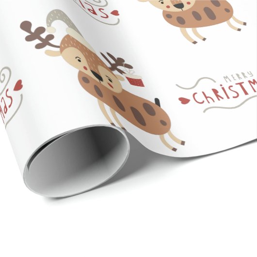 Kerstfeestdag voor rendieren van de kerstman cadeaupapier (Rol Hoek)