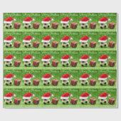 Kerstfeestdag voor voetzoekers met kersthoed op gr cadeaupapier (Vlak)