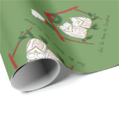 Kerstfeestdag voor vogels cadeaupapier (Rol Hoek)