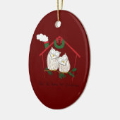 Kerstfeestdag voor vogels keramisch ornament (Links)