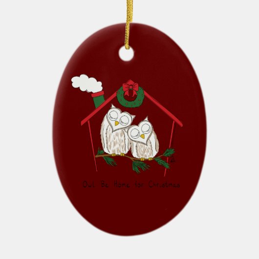 Kerstfeestdag voor vogels keramisch ornament (Voorkant)