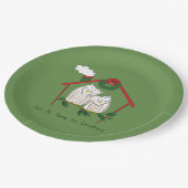 Kerstfeestdag voor vogels papieren bordje (Gekanteld)