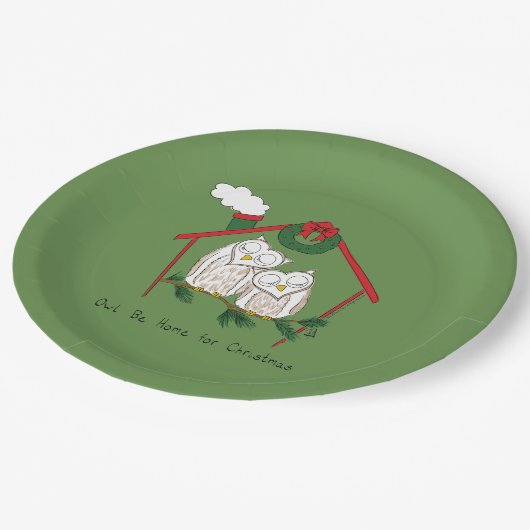 Kerstfeestdag voor vogels papieren bordje (Gekanteld)