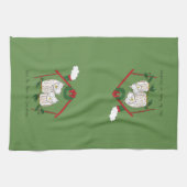 Kerstfeestdag voor vogels theedoek (Horizontaal)