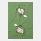 Kerstfeestdag voor vogels theedoek (Verticaal)