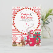 Kerstfeestdag voor warme cacao en koekjes kaart (Staand voorkant)