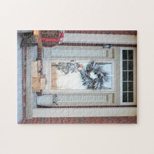 Kerstfeestdag voordeur legpuzzel (Horizontaal)