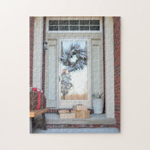 Kerstfeestdag voordeur legpuzzel