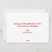 Kerstfeestdag Vrede op Aarde Waterverf Rood Feestdagenkaart (Achterkant)