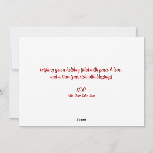 Kerstfeestdag Vrede op Aarde Waterverf Rood Feestdagenkaart (Achterkant)