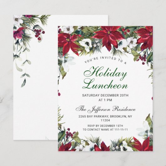 Kerstfeestdag - Vrijwillige uitnodigingskaart Briefkaart (Voorkant / Achterkant)