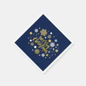 Kerstfeestdag - Vrolijk kerstcadeautje blauw Servet (Hoek)