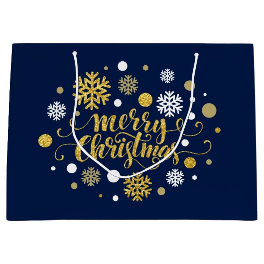 Kerstfeestdag - Vrolijk kerstfeest Large Cadeautasje (Voorkant)