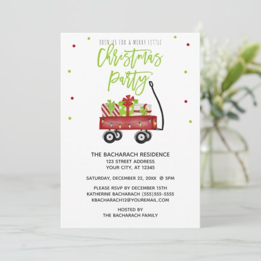  kerstfeestdag Wagon Farmhouse Kaart (Staand voorkant)