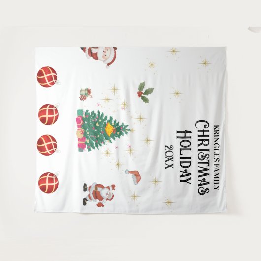 Kerstfeestdag Wandkleed (Voorkant (horizontaal))