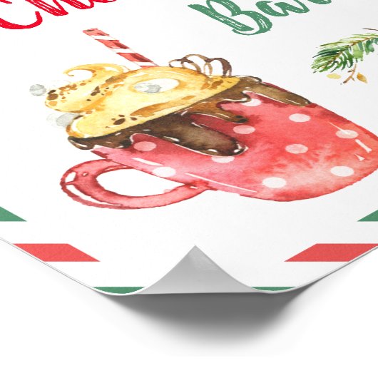 kerstfeestdag: warme chocolade cacaobalk poster (Hoek)