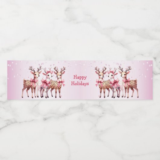 Kerstfeestdag Waterfles Etiket (Enkel label)