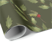 Kerstfeestdag Waterverf  afdeling Holly Cadeaupapier (Rol Hoek)