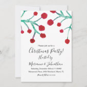 kerstfeestdag Waterverf Berries handschilderd Kaart (Voorkant)