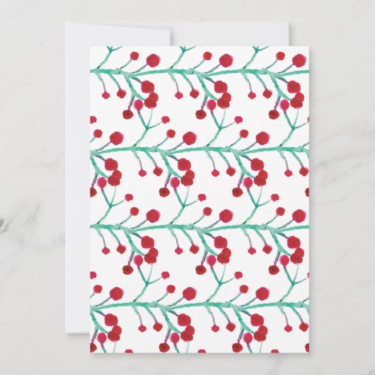 kerstfeestdag Waterverf Berries handschilderd Kaart (Achterkant)