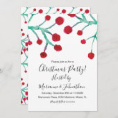 kerstfeestdag Waterverf Berries handschilderd Kaart (Voorkant / Achterkant)