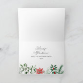 Kerstfeestdag Waterverf Bunny. Konijn, Floral Feestdagen Kaart (Binnen)