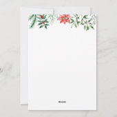 Kerstfeestdag Waterverf Bunny. Konijn, Floral Feestdagenkaart (Achterkant)