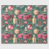 Kerstfeestdag -  Waterverf cadeaus Cadeaupapier (Vlak)