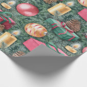 Kerstfeestdag -  Waterverf cadeaus Cadeaupapier (Hoek)