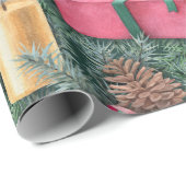 Kerstfeestdag -  Waterverf cadeaus Cadeaupapier (Rol Hoek)