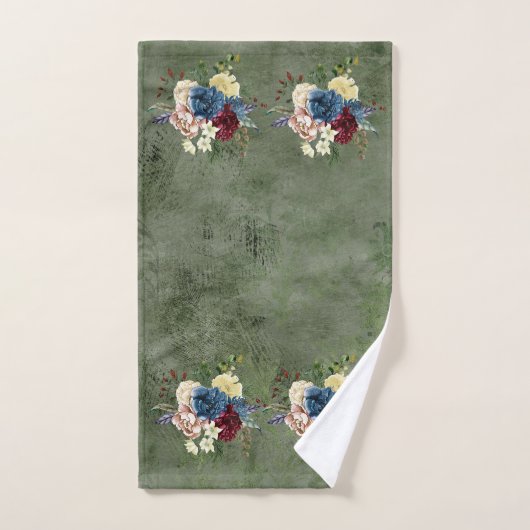 Kerstfeestdag Waterverf Floral Green Bad Handdoek (Handdoek)