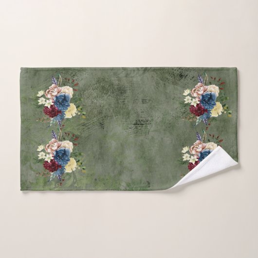 Kerstfeestdag Waterverf Floral Green Bad Handdoek (Handdoek)