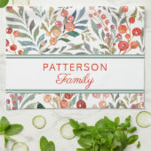 kerstfeestdag Waterverf Floral op maat Theedoek (Gevouwen)