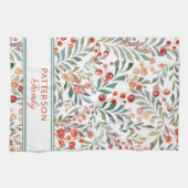 kerstfeestdag Waterverf Floral op maat Theedoek (Horizontaal)