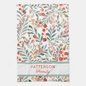 kerstfeestdag Waterverf Floral op maat Theedoek (Verticaal)