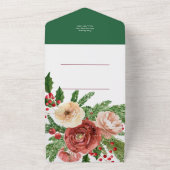 kerstfeestdag waterverf florcard  all in one uitnodiging (Buitenkant)