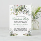 kerstfeestdag Waterverf Greenery Berries Kaart (Staand voorkant)