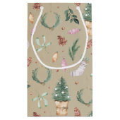 Kerstfeestdag Waterverf Klein Cadeauzakje (Achterkant)