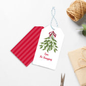 Kerstfeestdag Waterverf Merry Mistletoe Cute Cadeaulabel