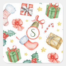 kerstfeestdag  Waterverf monogram