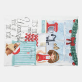 kerstfeestdag Waterverf naam voor kerstfeestdag Theedoek (Horizontaal)