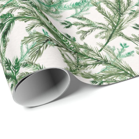 kerstfeestdag waterverf pijnboomfeest cadeaupapier (Rol Hoek)