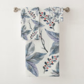 Kerstfeestdag - Waterverf Poinsettia Silver Bad Handdoek (Insitu)