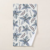 Kerstfeestdag - Waterverf Poinsettia Silver Bad Handdoek (Handdoek)