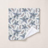 Kerstfeestdag - Waterverf Poinsettia Silver Bad Handdoek (Wasdoekje)