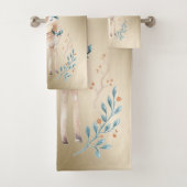 Kerstfeestdag-Waterverf rendierziekte, sneeuwvlokk Bad Handdoek (Insitu)