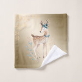 Kerstfeestdag-Waterverf rendierziekte, sneeuwvlokk Bad Handdoek (Wasdoekje)